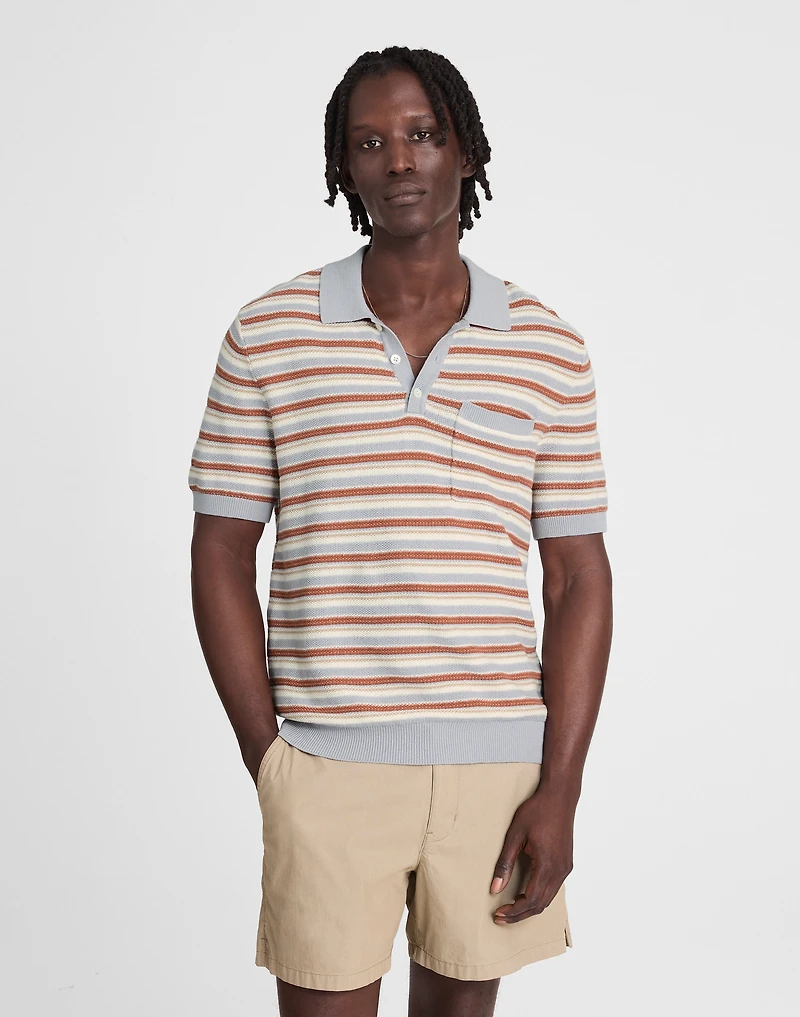 Three-Button Sweater Polo Cotton-Linen Blend | Madewell