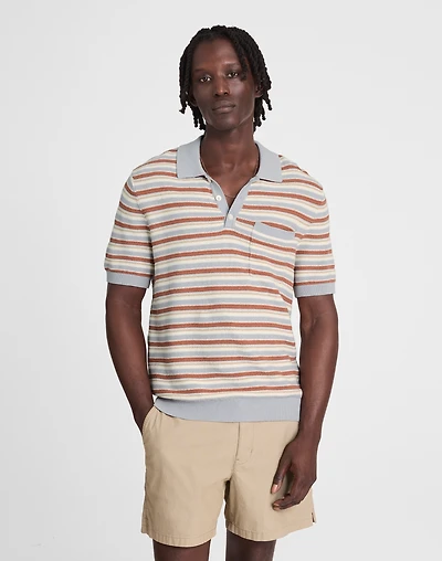 Three-Button Sweater Polo Cotton-Linen Blend | Madewell