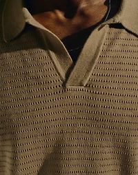 Pointelle-Stitch Johnny-Collar Sweater Polo | Madewell