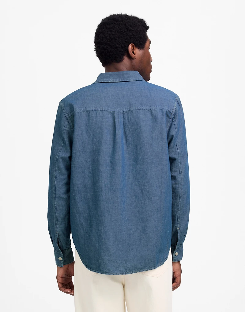 Chambray Button-Up Shirt Cotton-Linen Blend | Madewell