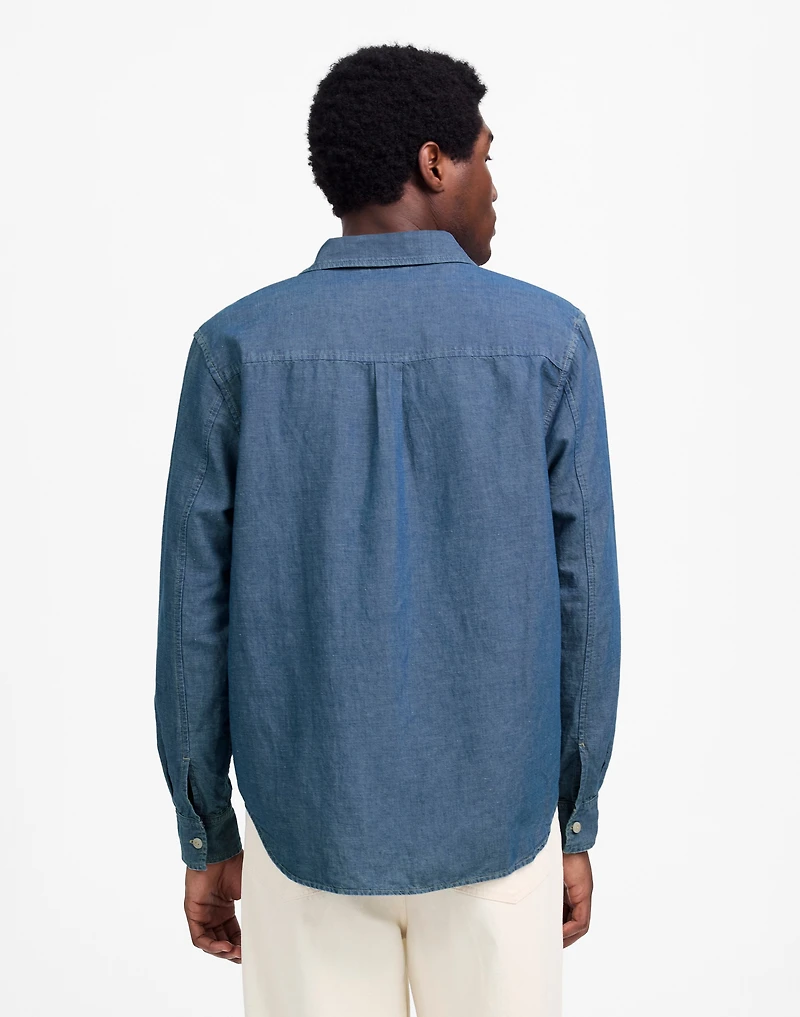 Chambray Button-Up Shirt Cotton-Linen Blend | Madewell