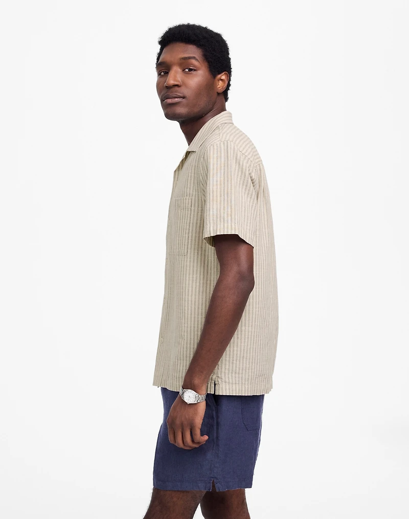 Short-Sleeve Button-Up Shirt Indigo-Dyed Stripe | Madewell