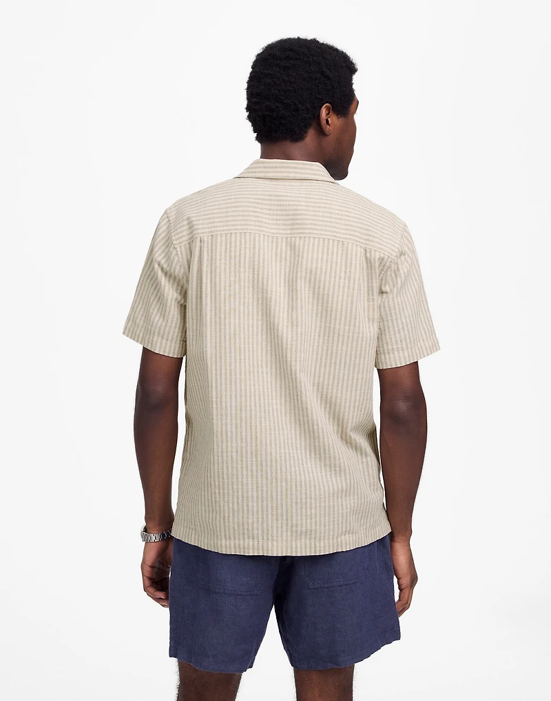 Short-Sleeve Button-Up Shirt Indigo-Dyed Stripe | Madewell