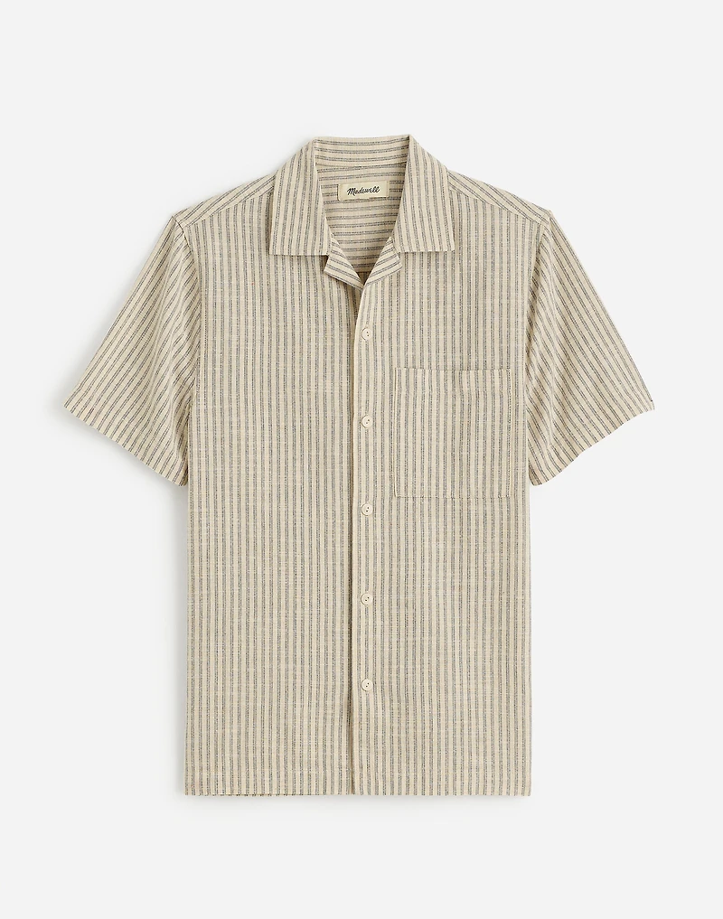 Short-Sleeve Button-Up Shirt Indigo-Dyed Stripe | Madewell