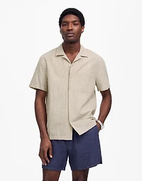 Short-Sleeve Button-Up Shirt Indigo-Dyed Stripe | Madewell