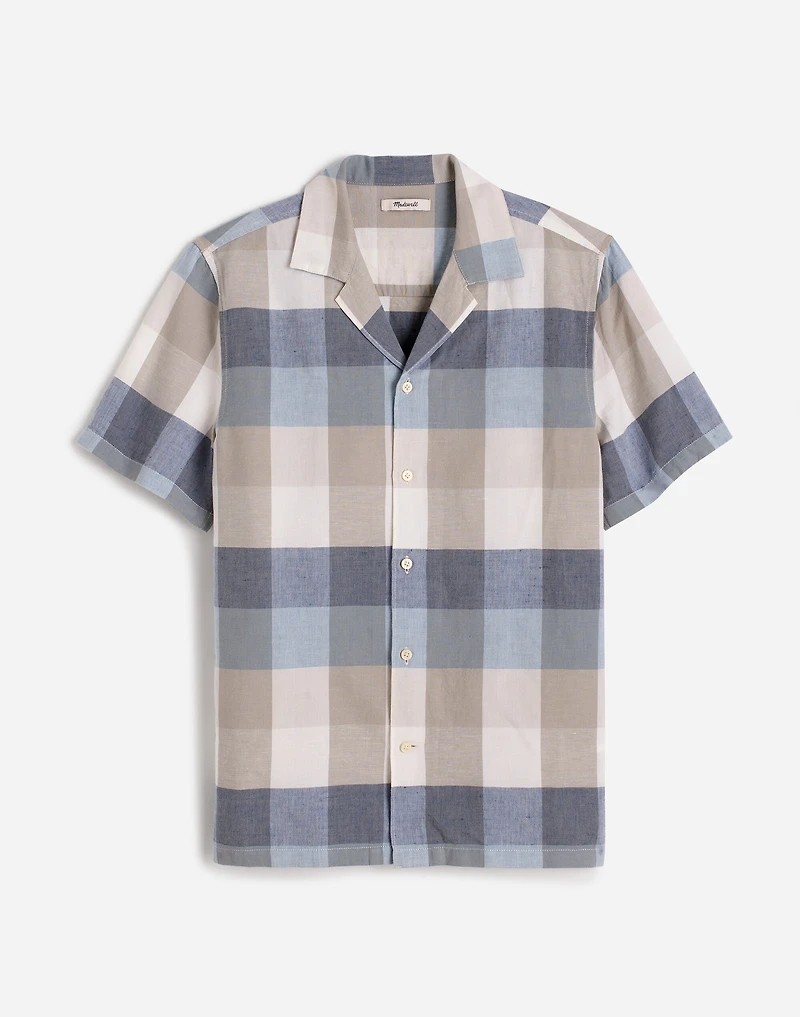 Short-Sleeve Button-Up Shirt Cotton-Linen Blend | Madewell