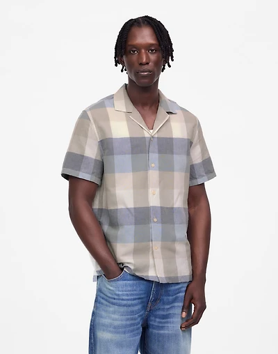 Short-Sleeve Button-Up Shirt Cotton-Linen Blend | Madewell