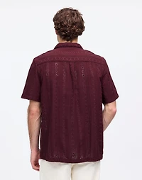 Camp-Collar Short-Sleeve Shirt Embroidered Cotton | Madewell