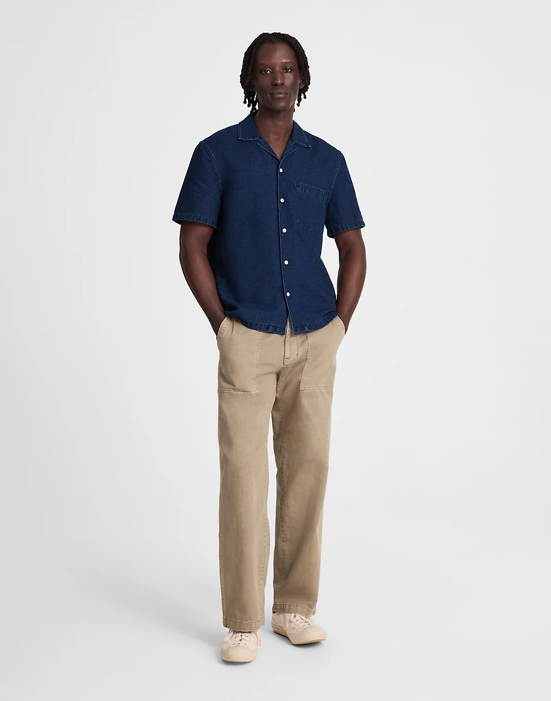Indigo-Dyed Camp-Collar Short-Sleeve Shirt | Madewell