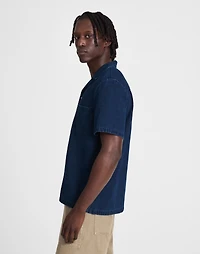 Indigo-Dyed Camp-Collar Short-Sleeve Shirt | Madewell