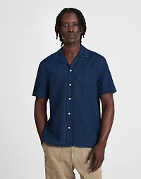 Indigo-Dyed Camp-Collar Short-Sleeve Shirt | Madewell
