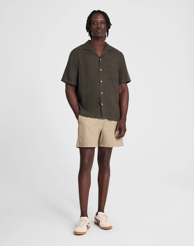 Indigo-Dyed Short-Sleeve Button-Up Shirt | Madewell