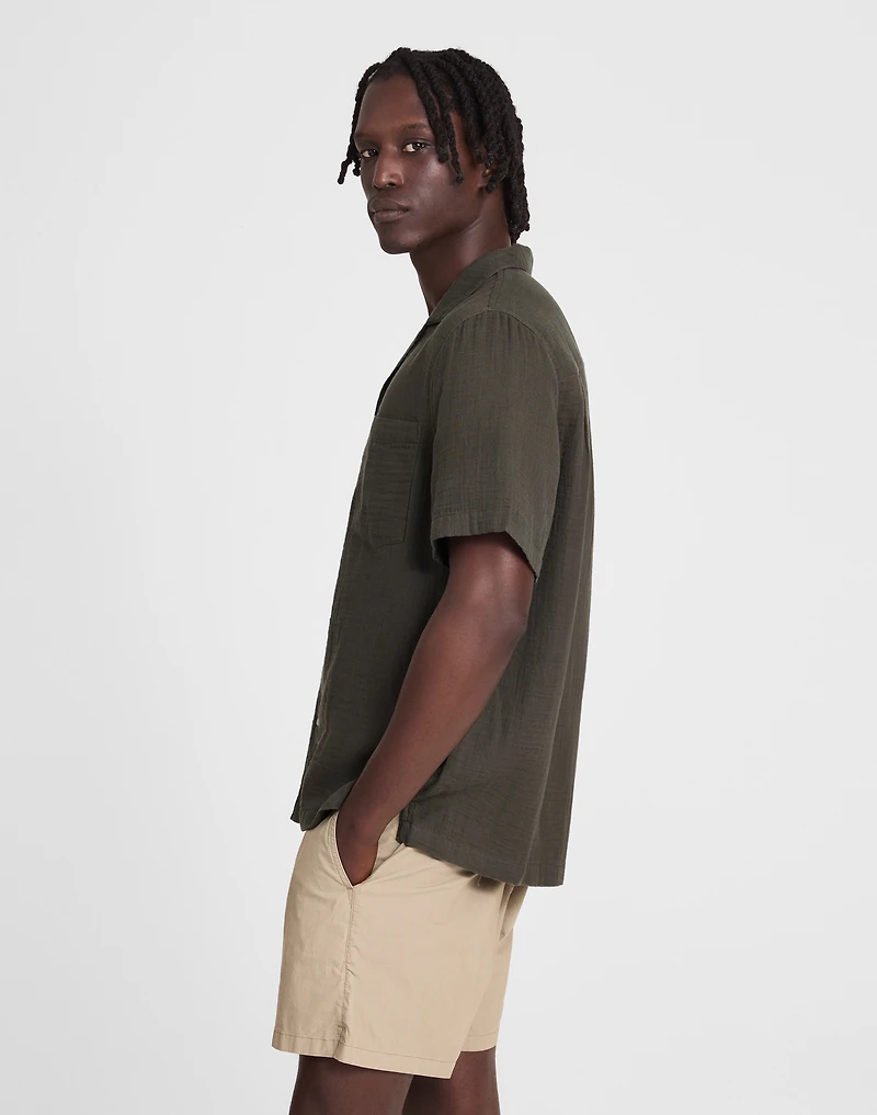 Indigo-Dyed Short-Sleeve Button-Up Shirt | Madewell