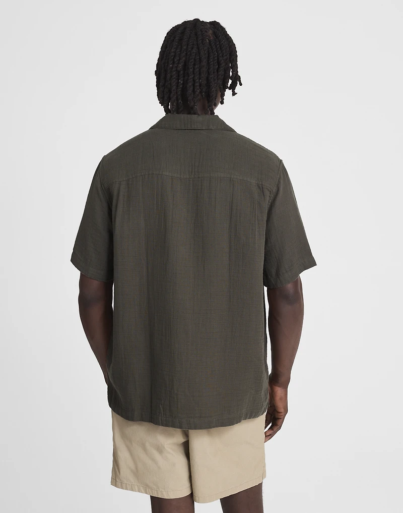 Indigo-Dyed Short-Sleeve Button-Up Shirt | Madewell