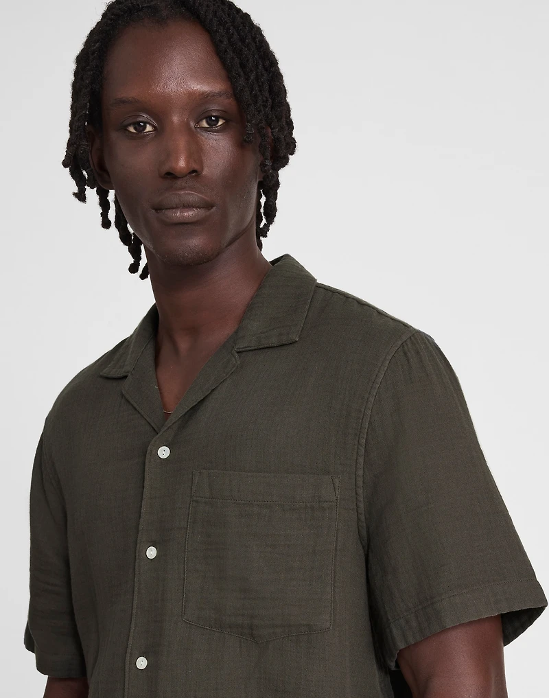 Indigo-Dyed Short-Sleeve Button-Up Shirt | Madewell
