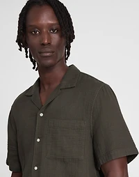 Indigo-Dyed Short-Sleeve Button-Up Shirt | Madewell