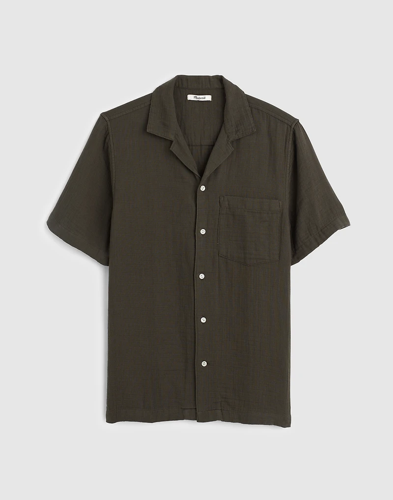 Indigo-Dyed Short-Sleeve Button-Up Shirt | Madewell
