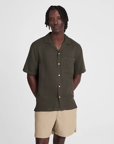Indigo-Dyed Short-Sleeve Button-Up Shirt | Madewell