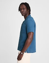 Indigo-Dyed Short-Sleeve Button-Up Shirt | Madewell