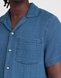 Indigo-Dyed Short-Sleeve Button-Up Shirt | Madewell