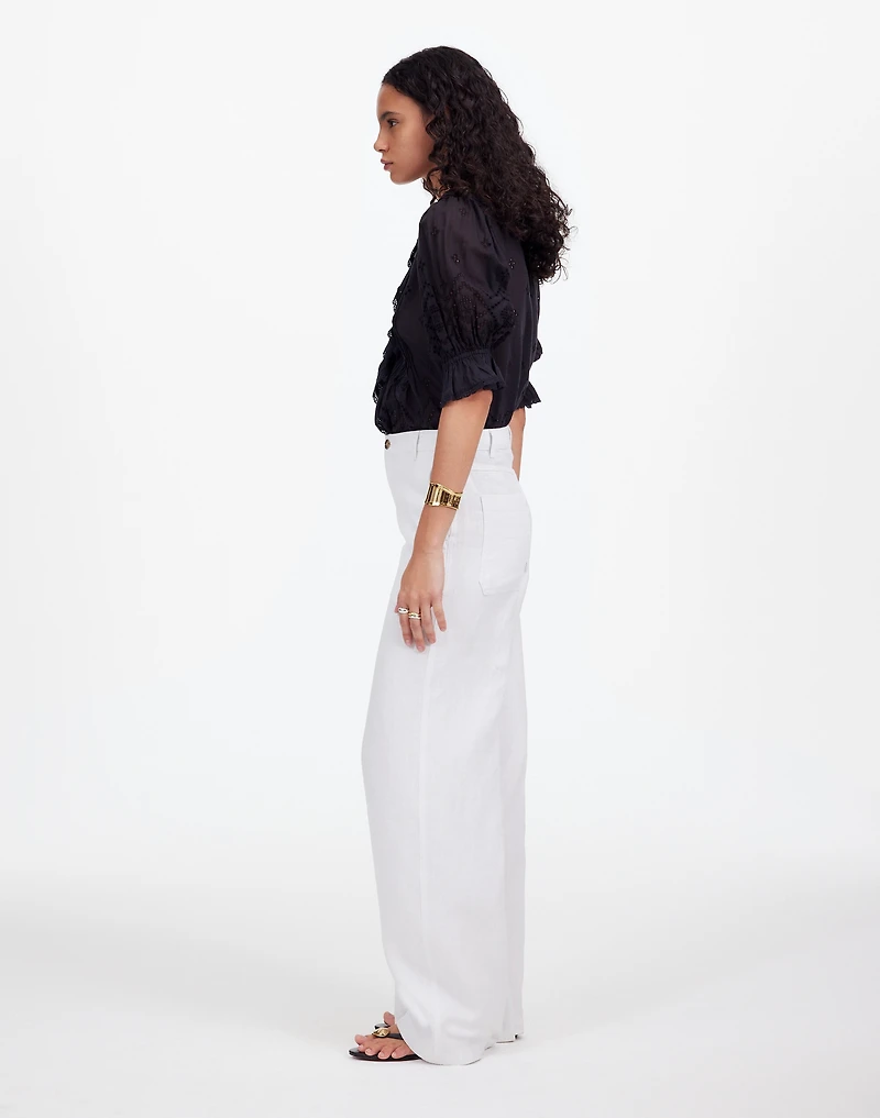 The Petite Zoe Relaxed Wide Pant in 100% Linen | Madewell