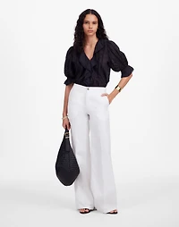 The Zoe Relaxed Wide Pant 100% Linen | Madewell