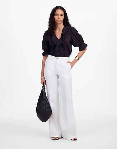 The Petite Zoe Relaxed Wide Pant in 100% Linen | Madewell