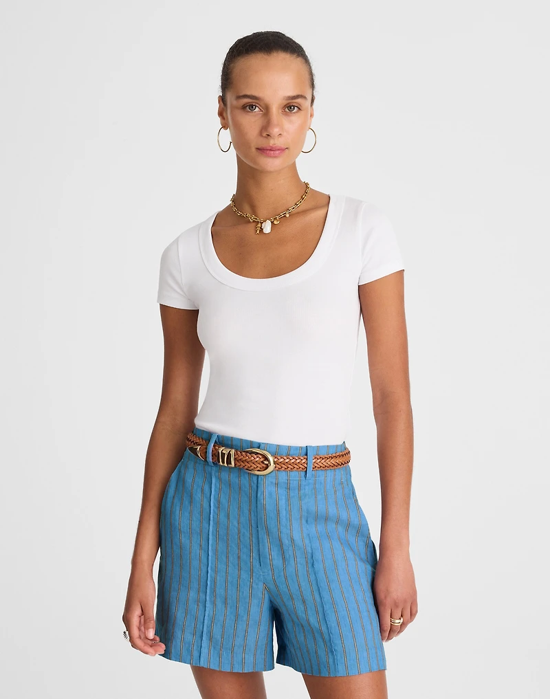 Pintucked Shorts in 100% Linen | Madewell
