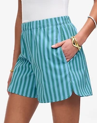 Curved Hem Pull-On Shorts Poplin | Madewell