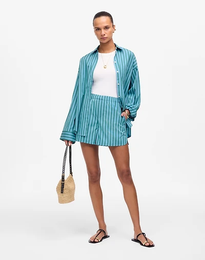 Curved Hem Pull-On Shorts Poplin | Madewell