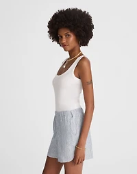 Curved Hem Pull-On Shorts in 100% Linen | Madewell