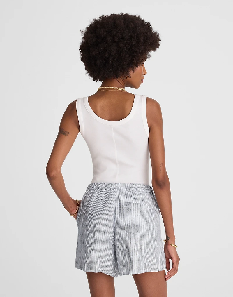 Curved Hem Pull-On Shorts 100% Linen | Madewell