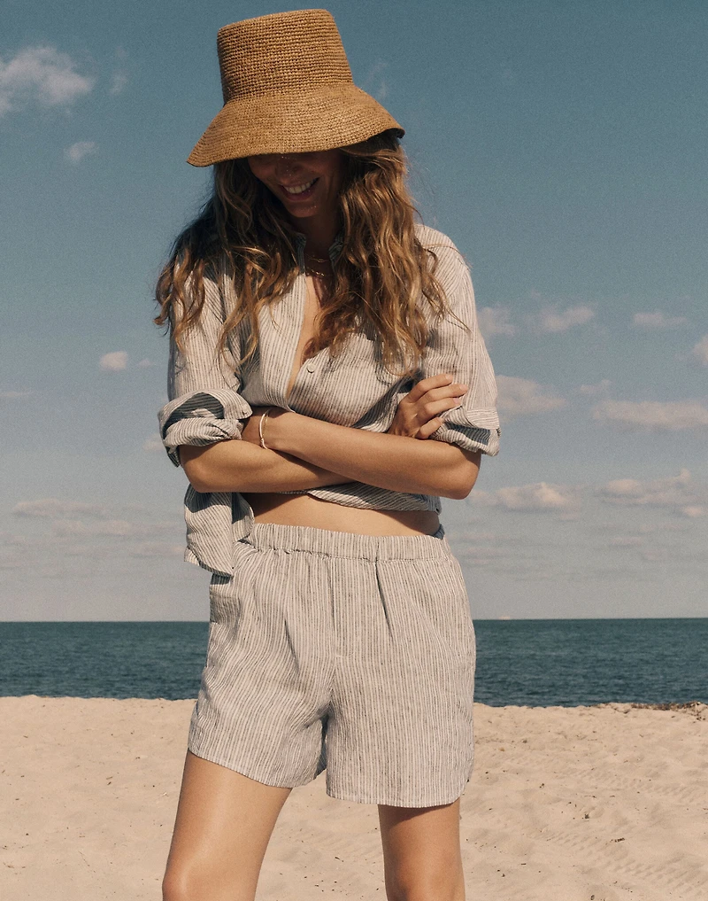 Curved Hem Pull-On Shorts 100% Linen | Madewell