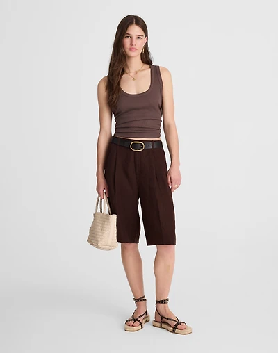 Relaxed Pleated Trouser Shorts 100% Linen | Madewell