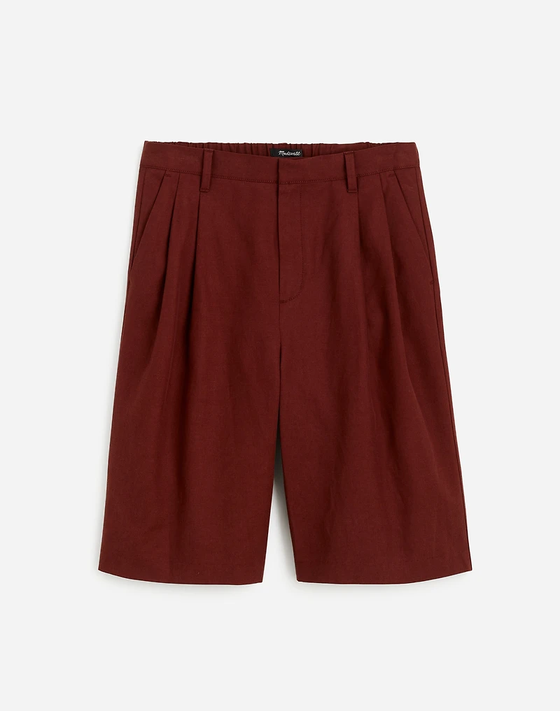 Relaxed Pleated Trouser Shorts Drapey Twill | Madewell