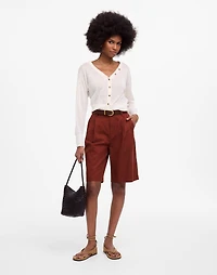 Relaxed Pleated Trouser Shorts Drapey Twill | Madewell