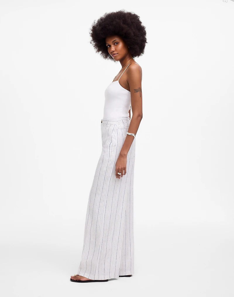 The Zoe Relaxed Wide Pant 100% Linen | Madewell