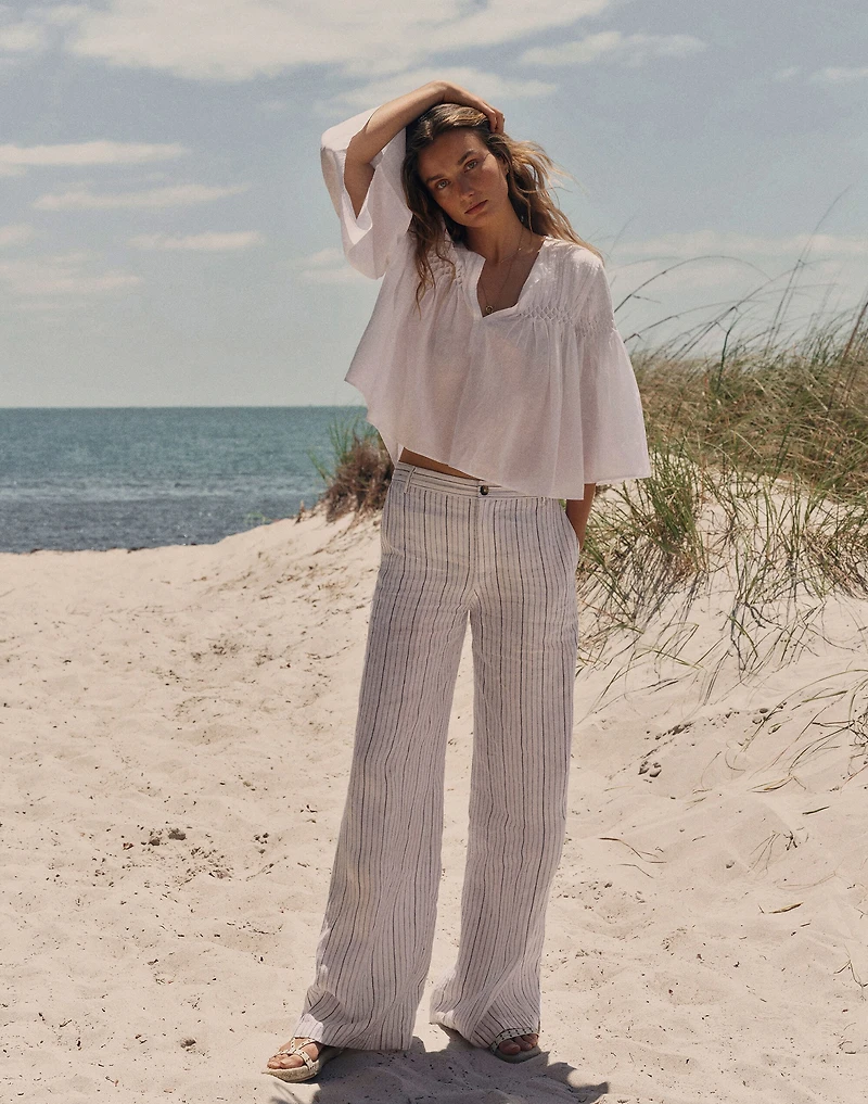 The Zoe Relaxed Wide Pant 100% Linen | Madewell
