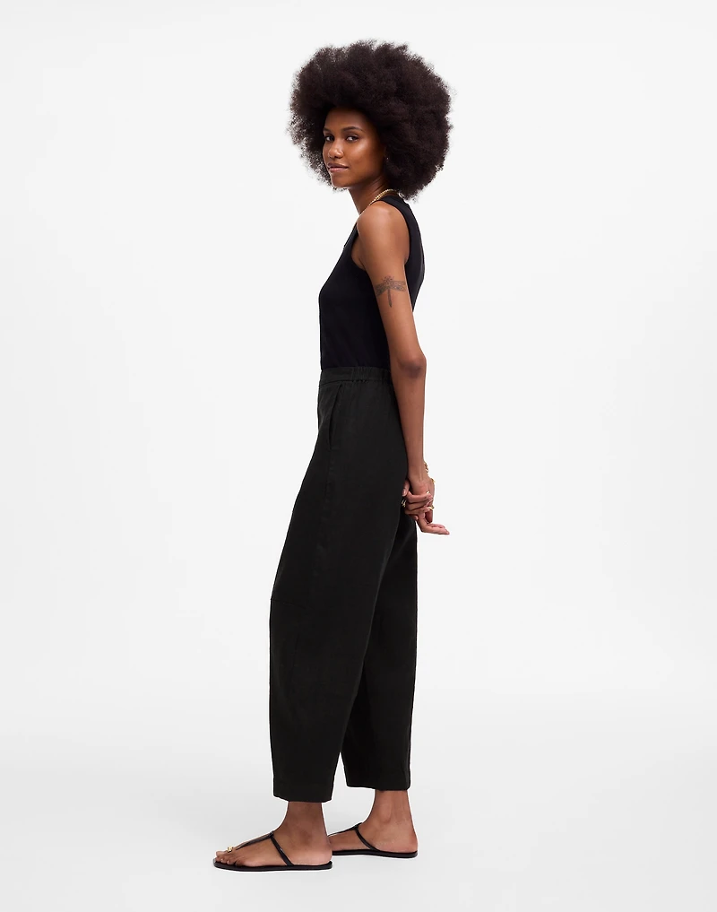Petite Pull-On Barrel Pants in 100% Linen | Madewell