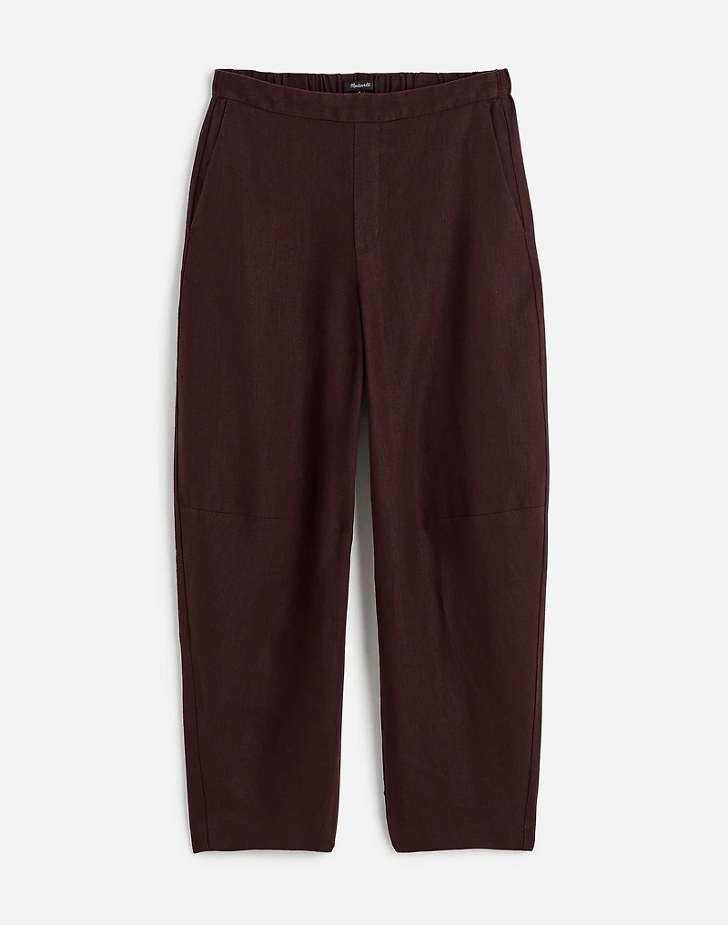 Petite Pull-On Barrel Pants in 100% Linen | Madewell