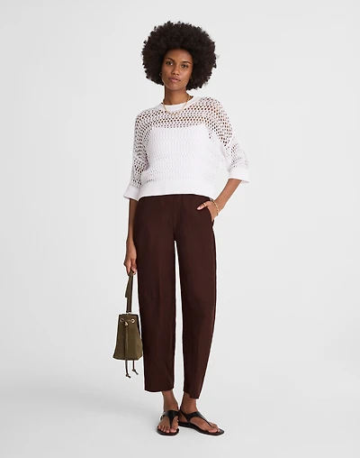 Petite Pull-On Barrel Pants 100% Linen | Madewell