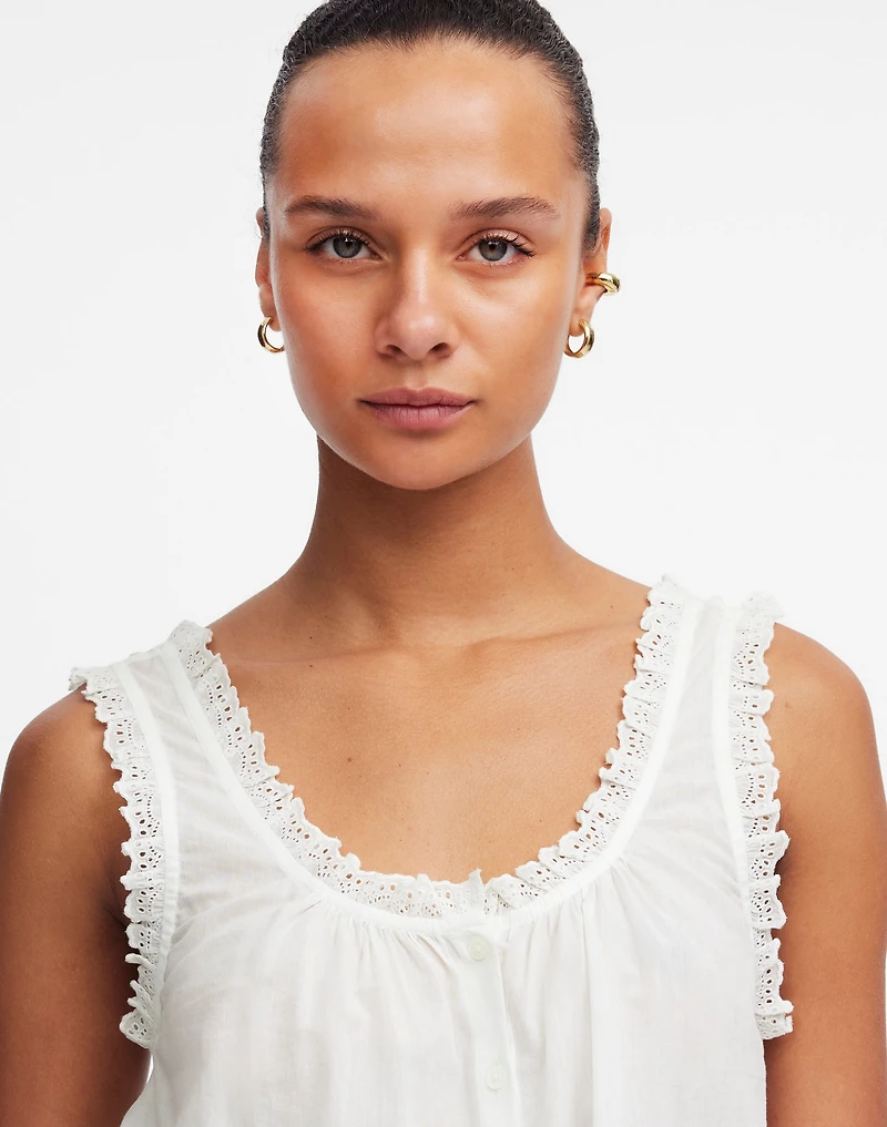 Embroidered Scalloped Tank | Madewell