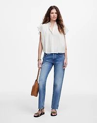 Shirred Lace-Trim Top | Madewell
