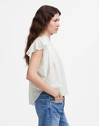 Shirred Lace-Trim Top | Madewell