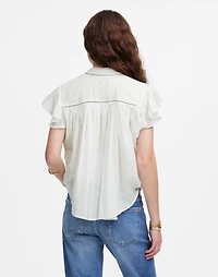 Shirred Lace-Trim Top | Madewell