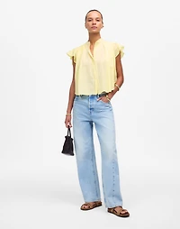 Shirred Lace-Trim Top | Madewell