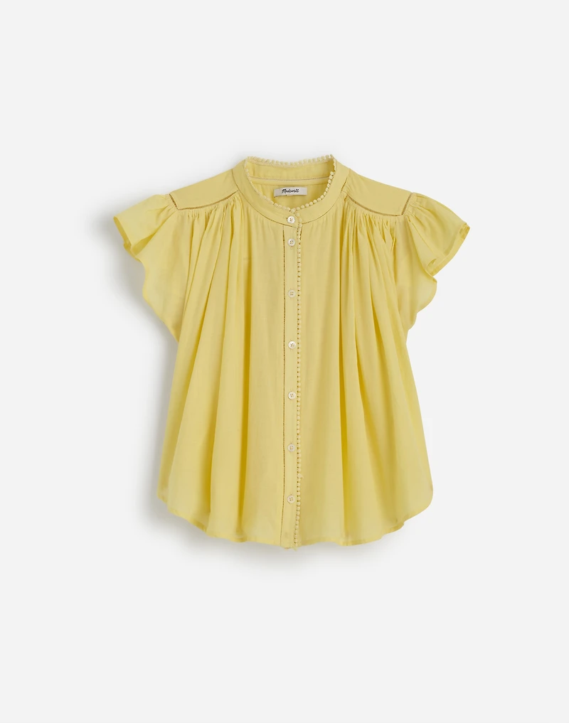 Shirred Lace-Trim Top | Madewell