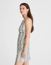 Ruched Squareneck Tank Linen-Cotton | Madewell