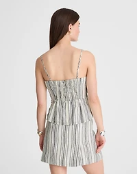 Ruched Squareneck Tank Linen-Cotton | Madewell