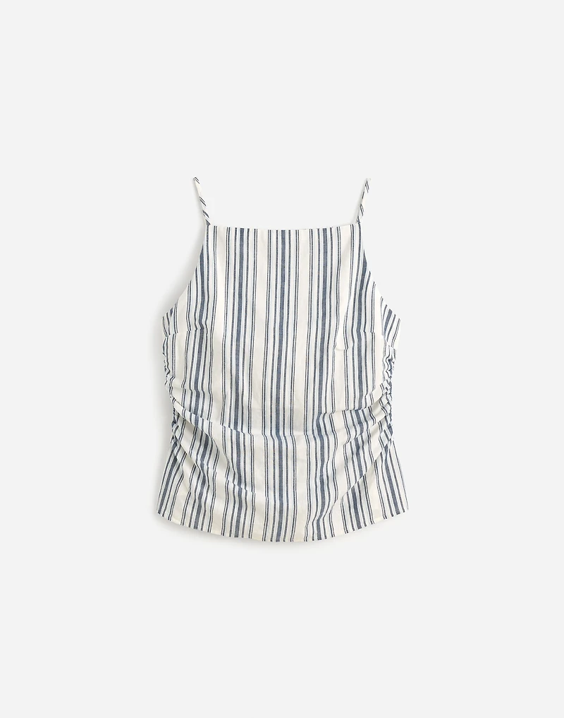 Ruched Squareneck Tank Linen-Cotton | Madewell